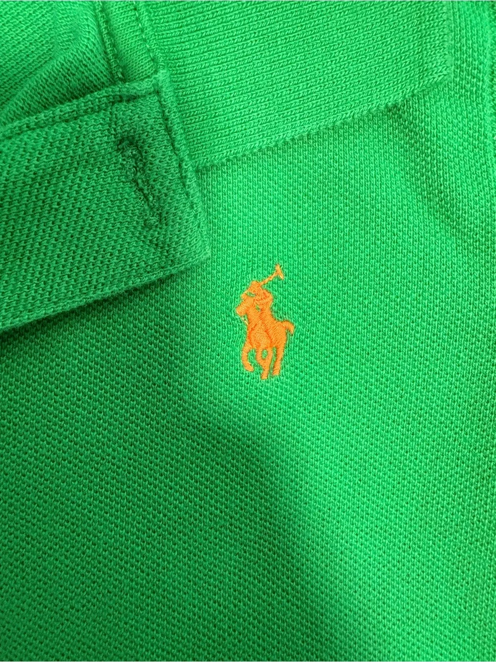 Ralph Lauren Bright Green Kids Polo with Navy Ball Cap